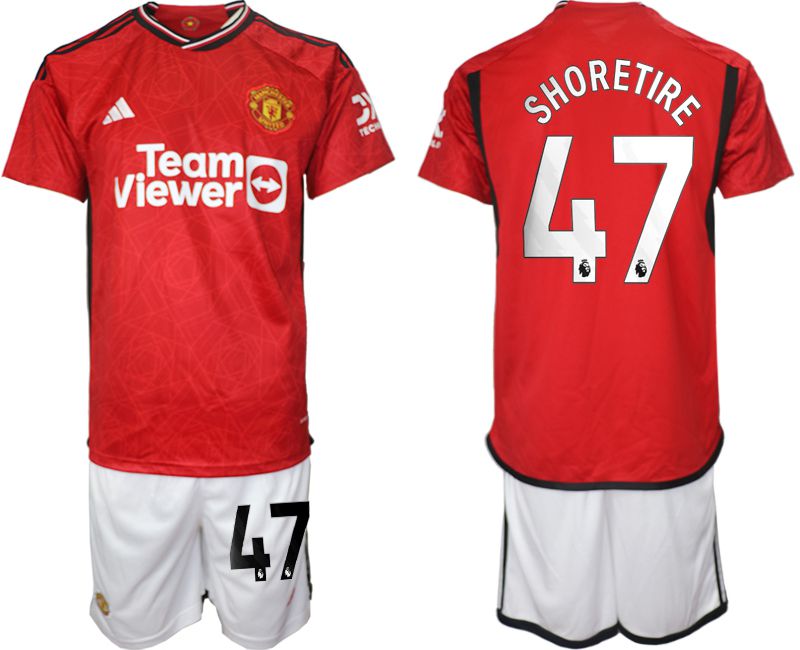 Men 2023-2024 Club Manchester United home red #47 Soccer Jersey